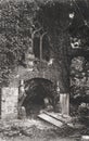 Vintage postcard from around 1910-1930 showing old overgrown ruins in the park that belongs to the La ClosiÃÂ¨re castle in La Royalty Free Stock Photo