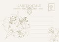 Vintage postcard background template. Vector illustration Royalty Free Stock Photo