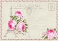 Vintage postcard background template. Vector illustration Royalty Free Stock Photo