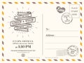 Vintage postcard background template for wedding invitation Royalty Free Stock Photo