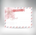 Vintage postcard background vector template for wedding invitation Royalty Free Stock Photo