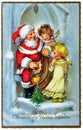Vintage postcard with Christmas greetings