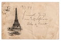 Vintage postcard with Eiffel Tower in Paris, France Royalty Free Stock Photo
