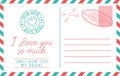 Vintage postcard of love. vector Royalty Free Stock Photo