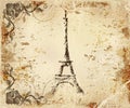 Vintage Postcard Paris Eiffel Tower