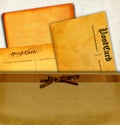 Vintage Postcards In Envelope Royalty Free Stock Photo