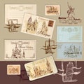 Vintage Postcards Template Royalty Free Stock Photo