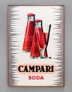 Vintage poster advertising Italian Campari Soda cocktails