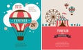 Vintage poster with carnival, fun fair, circus Royalty Free Stock Photo