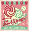 Vintage poster design for candy shop Royalty Free Stock Photo