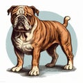 Vintage Poster Design: English Bulldog Cartoon Image