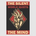 Vintage poster design the silent world quiets Royalty Free Stock Photo