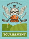 Vintage poster for golf tournament. Vector illustration Royalty Free Stock Photo