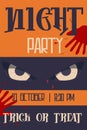 Vintage poster Halloween movie minimalism for flyer design. Horror old cinema. Layout template. Party decoration Royalty Free Stock Photo