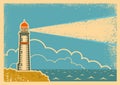 Vintage Poster with Lighthouse