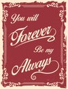 Vintage poster with love quote