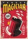 Vintage poster for magician show