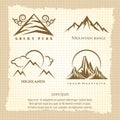 Vintage poster with mountain logo design Royalty Free Stock Photo