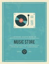 Vintage poster for music store Royalty Free Stock Photo