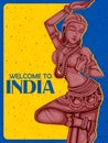 Vintage Poster Statue of Indian female Sculpture