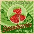 Vintage Poster For Strawberries Farm