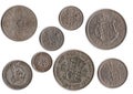 Vintage pre decimal coins the United Kingdom. Royalty Free Stock Photo