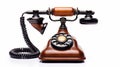 Vintage Precisionism Telephone On White Background Royalty Free Stock Photo