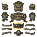 Vintage premium quality labels set. Royalty Free Stock Photo