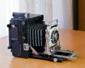 Vintage press camera side view Royalty Free Stock Photo