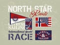 Extreme sailing yacht race with nautical map background