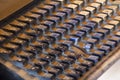Vintage Printing Press Keyboard Covered in Dust and Grit