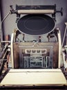 Vintage Printing press machine close up Royalty Free Stock Photo