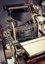 Vintage Printing press machine close up Royalty Free Stock Photo