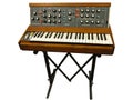 Vintage professional electronic synthesizer board isolated on white background