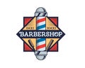 Vintage Professional Gentleman Close Shave Barbershop Logo Badge Emblem