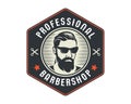 Vintage Professional Gentleman Close Shave Barbershop Logo Badge Emblem