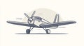 Retro Airplane Flying, Vintage Aircraft Graphics, Propeller Plane Royalty Free Stock Photo