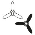 Vintage propellers icons. Vector illustration. Royalty Free Stock Photo