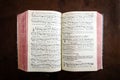 Vintage psalm book with chorus singing notes