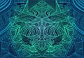 Vintage psychedelic tryppi colorful geometric fractal pattern.