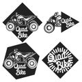 Vintage quad bike emblems Royalty Free Stock Photo