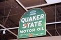 Vintage Quaker State Motor Oil Metal Sign Royalty Free Stock Photo