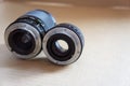 Vintage quality and manual photographic lenses Royalty Free Stock Photo
