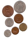 Vintage Queen Elizabeth II pre decimal coins from the United Kingdom. Royalty Free Stock Photo