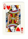 Vintage queen of hearts playing card. Royalty Free Stock Photo