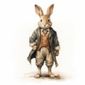 Vintage Rabbit Cartoon In Detailed Realism Suit Royalty Free Stock Photo