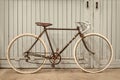 Vintage racing bicycle in an old factory