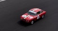 Vintage racing car, classic retro motor sport action, Alfa Romeo Giulia GTV 2000 on asphalt race track Royalty Free Stock Photo