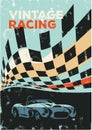 Vintage racing car poster Royalty Free Stock Photo