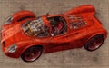 Vintage Racing Car Sketch Nostalgic Speedster Art